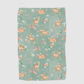 かわいい水彩鹿のパターン ゴルフタオル (正面)