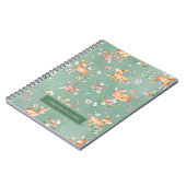 かわいい水彩鹿のパターン ノートブック (左側)