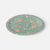 かわいい水彩鹿のパターン ペーパープレート (アングル)