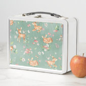 かわいい水彩鹿のパターン メタルランチボックス (インサイチュ)