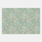 かわいい水彩鹿のパターン ラッピングペーパーシート (正面)