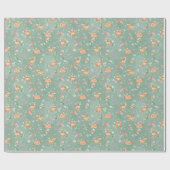 かわいい水彩鹿のパターン ラッピングペーパー (フラット)