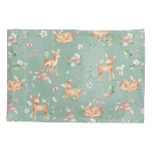 かわいい水彩鹿のパターン 枕カバー (裏面)