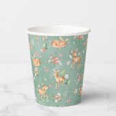 かわいい水彩鹿のパターン 紙コップ (裏面)
