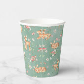 かわいい水彩鹿のパターン 紙コップ (右)