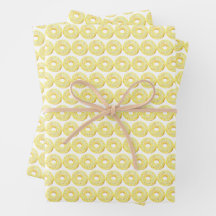 かわいい水彩黄色い振りかけるドーナツ