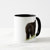 かわいい水彩黒熊の動物自然 マグカップ (正面右)