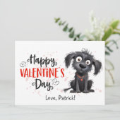 かわいい水彩黒犬ハッピーバレンタイン シーズンカード (スタンド正面)
