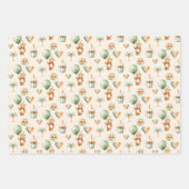 かわいい水彩1回目の誕生日 ラッピングペーパーシート (正面)