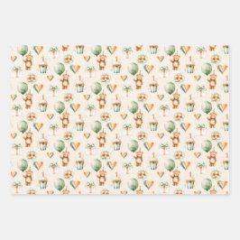 かわいい水彩1回目の誕生日 ラッピングペーパーシート