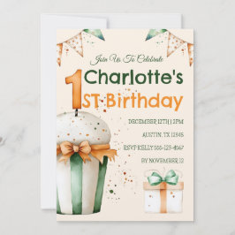 かわいい水彩1stバースデーカップケーキ&ギフト