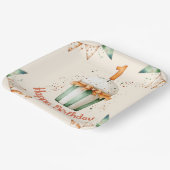 かわいい水彩1stバースデーカップケーキ ペーパープレート (傾斜あり)