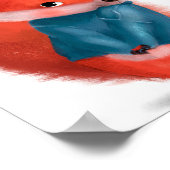 かわいい水彩 はずかしがりキツネ | キツネの壁プリント ポスター (角)