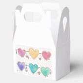 かわいい水彩 ヴァレンタインハート お菓子 プレゼント ボックス (オープン)