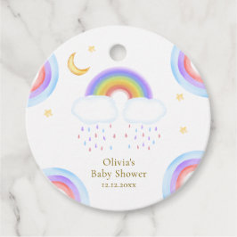 かわいい水彩 月 星 虹 ベビーシャワー フェイバータグ