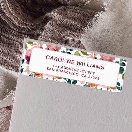 かわいい水彩 花のカラフル リターンアドレス ラベル