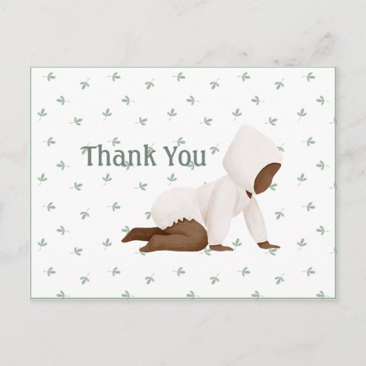 かわいい水彩 赤ちゃん シンプル お礼 ポストカード (正面)