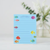 かわいい水族館フィッシュキッドの平らな文房具 サンキューカード (スタンド正面)