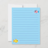 かわいい水族館フィッシュキッドの平らな文房具 サンキューカード (裏面)