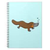 かわいい水泳によってアヒル勘定書を出されるplatypus ノートブック (正面)