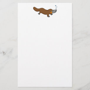 かわいい水泳によってアヒル勘定書を出されるplatypus 便箋