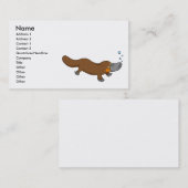 かわいい水泳によってアヒル勘定書を出されるplatypus 名刺 (正面/裏面)