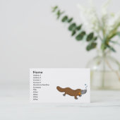 かわいい水泳によってアヒル勘定書を出されるplatypus 名刺 (スタンド正面)
