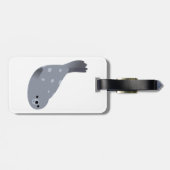 かわいい水泳の漫画のアザラシの荷物のラベル ラゲッジタグ (裏面横)