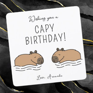かわいい水泳カピバラ カピ誕生日 カード