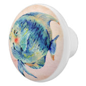 かわいい水泳美しい海の青いバスルーム セラミックノブ (右)