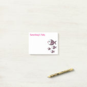 かわいい水玉模様おもしろい魚 ポストイット (デスク上)