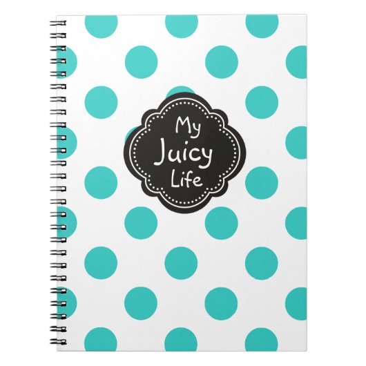 かわいい水玉模様が私のジューシーな生活を描く ノートブック (正面)