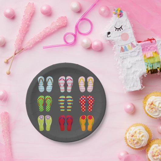 かわいい水玉模様のレインボーガールのパーティー ペーパープレート (パーティー)