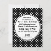 かわいい水玉模様の写真の菓子16のライムグリーンのリボン 招待状 (裏面)