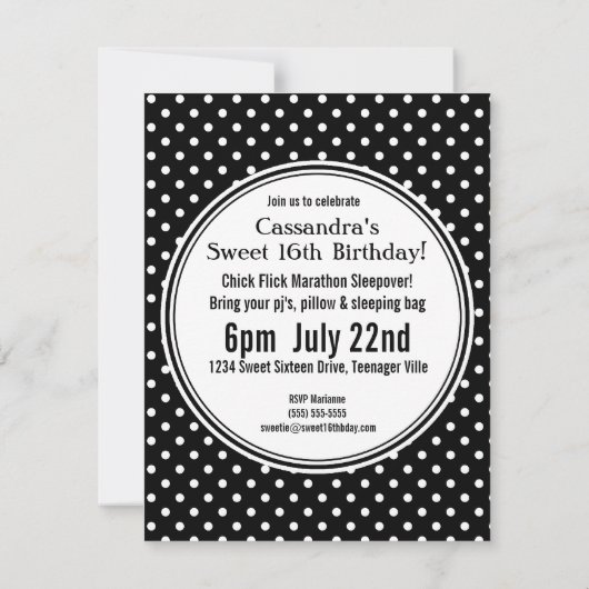 かわいい水玉模様の写真の菓子16のライムグリーンのリボン 招待状 (裏面)