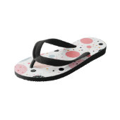 かわいい水玉模様の斑点の白 キッズビーチサンダル (アングル)