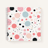 かわいい水玉模様の斑点の白 ノートブック (正面)