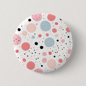 かわいい水玉模様の斑点の白 缶バッジ (正面)