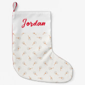 かわいい水玉模様の花柄 スモールクリスマスストッキング (正面)