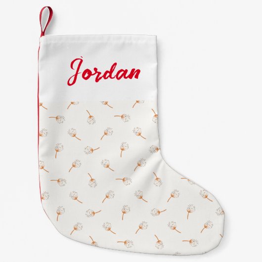 かわいい水玉模様の花柄 スモールクリスマスストッキング (正面)