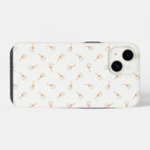 かわいい水玉模様の花柄 iPhoneケース (裏面横)