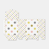 かわいい水玉模様の黄色とピンクとグレーとホワイト フェイバーボックス (折り畳みなし)