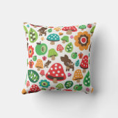 かわいい水玉模様のbutterfy花のレトロのシカ クッション (裏面)