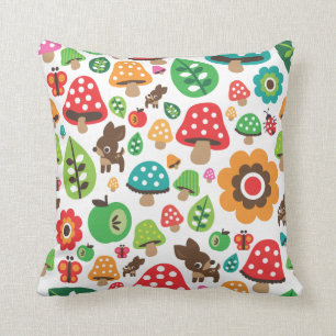 かわいい水玉模様のbutterfy花のレトロのシカ クッション