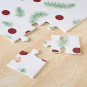かわいい水玉模様クリスマスツリーレッドグリーン ジグソーパズル (側面)