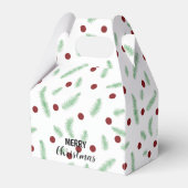 かわいい水玉模様クリスマスツリーレッドグリーン フェイバーボックス (正面サイド)