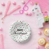 かわいい水玉模様クリスマスツリーレッドグリーン ペーパーボウル (パーティー)