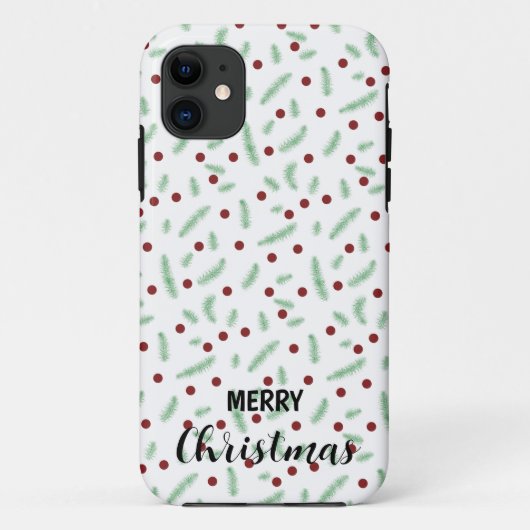 かわいい水玉模様クリスマスツリーレッドグリーン Case-Mate iPhoneケース (裏面)