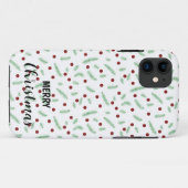 かわいい水玉模様クリスマスツリーレッドグリーン Case-Mate iPhoneケース (裏面(横))