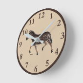 かわいい水玉模様ゼブララウンドクロック ラウンド壁時計 (傾斜)